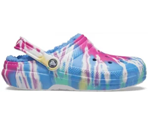 Crocs With A Liner And A Classic Tie-dye Pattern